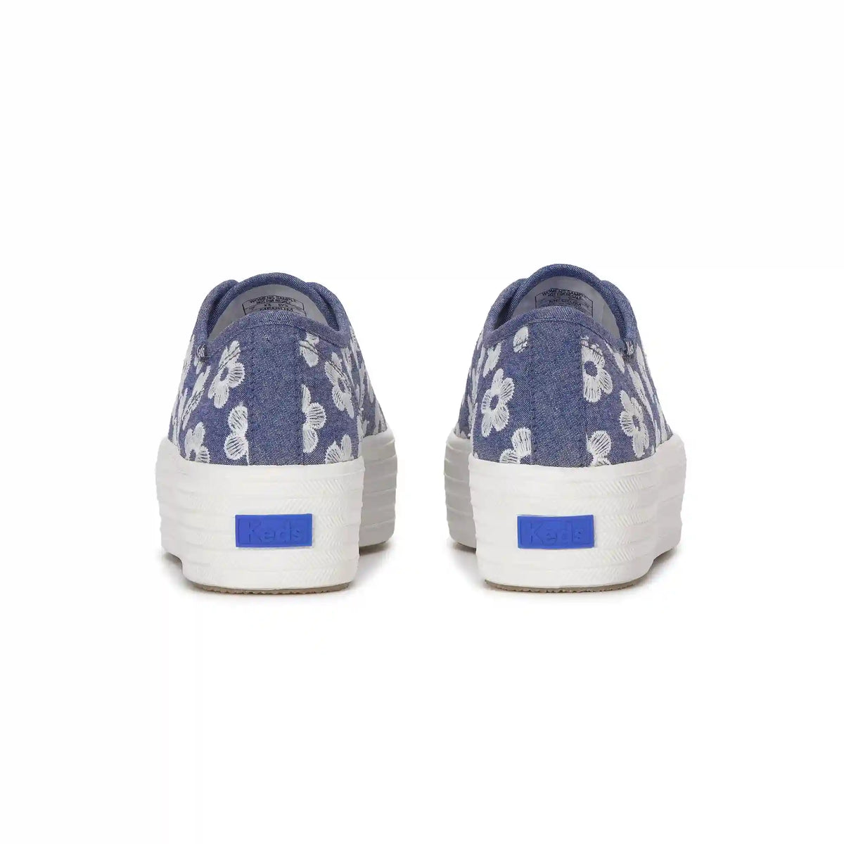 Triple Up Chambray Floral Embroidery Lace-Up