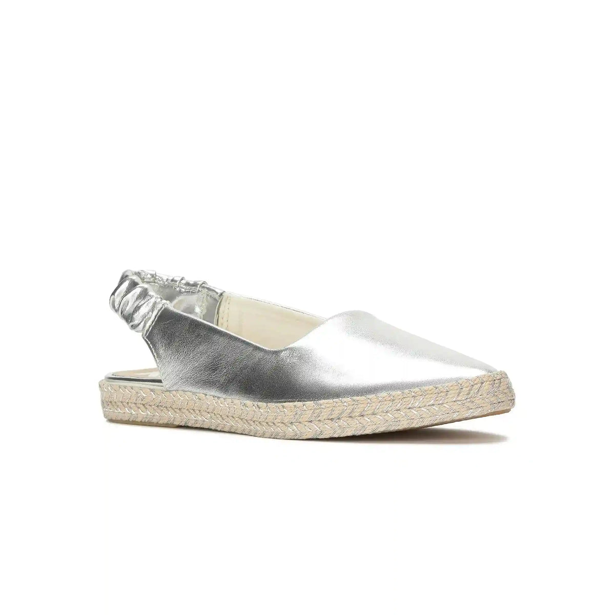 Point Slingback Metallic Leather Jute Foxing