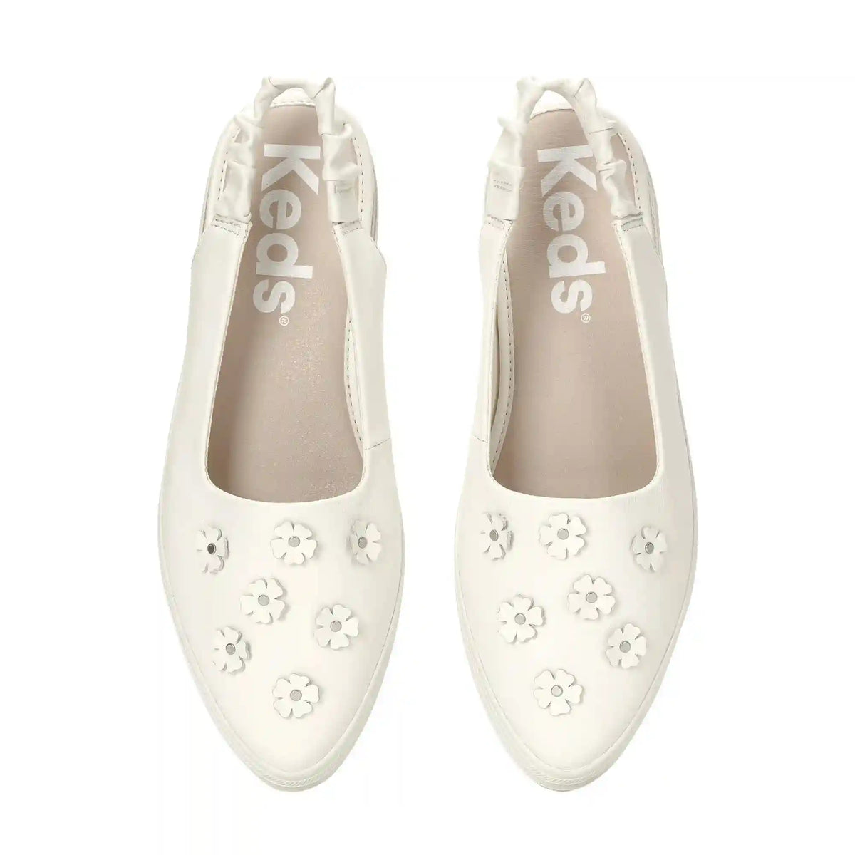 Point Slingback Leather Flowers