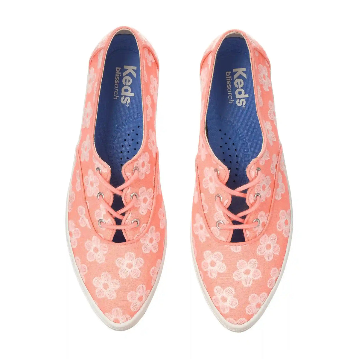Champion Point Low Wave Canvas Floral Embroidery Lace-Up