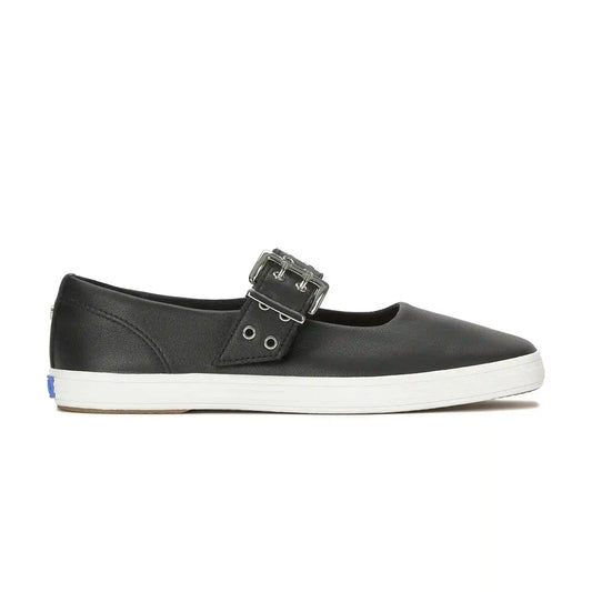 Square Toe Mary Jane Leather Grommet Buckle